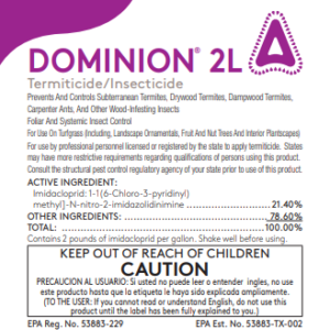 DOMINION 2L Imidacloprid (Soil Poisoning Termiticide, Pre & Post Termite Control) - 1 liter