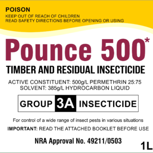 POUNCE 500 EC | Permethrin | Timber and Residual Insecticide 1 liter