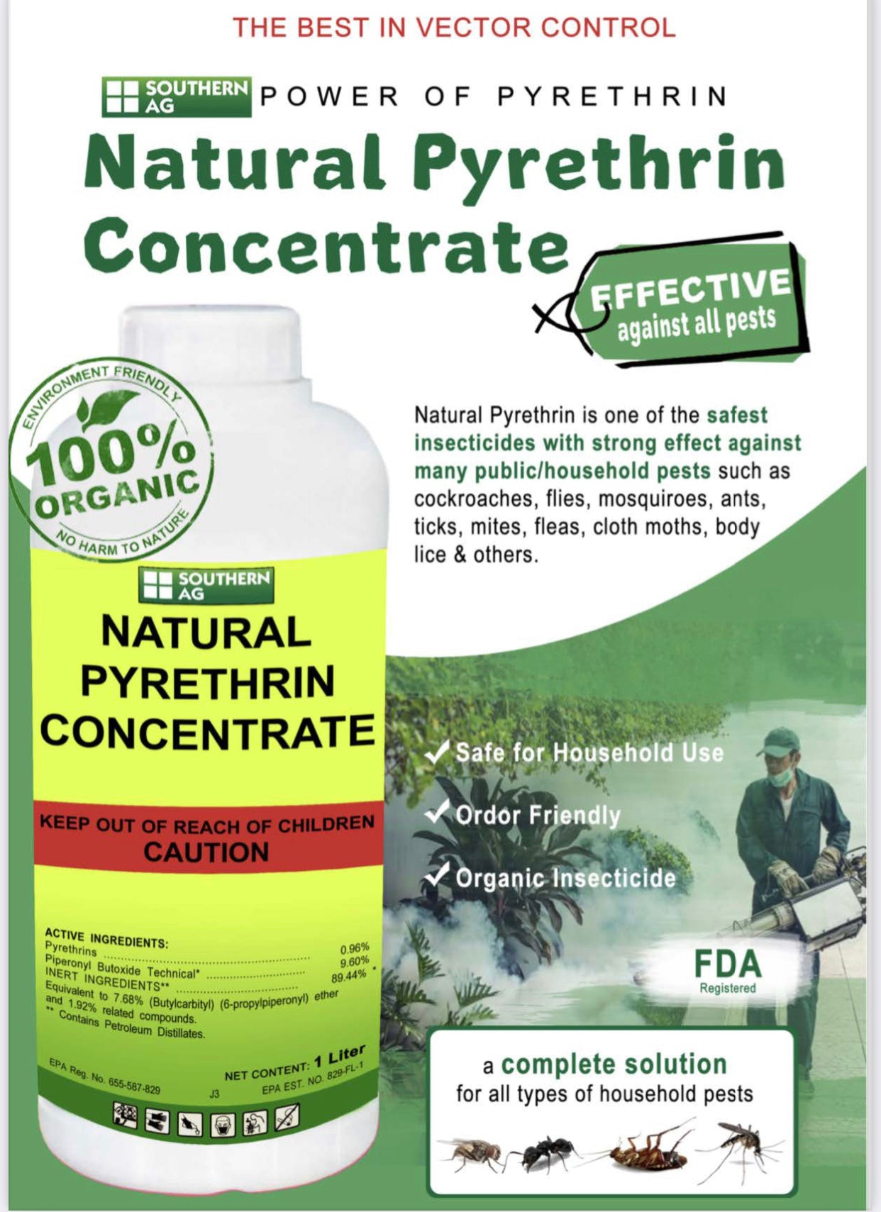 Natural Pyrethrin Concentrate - 1 liter